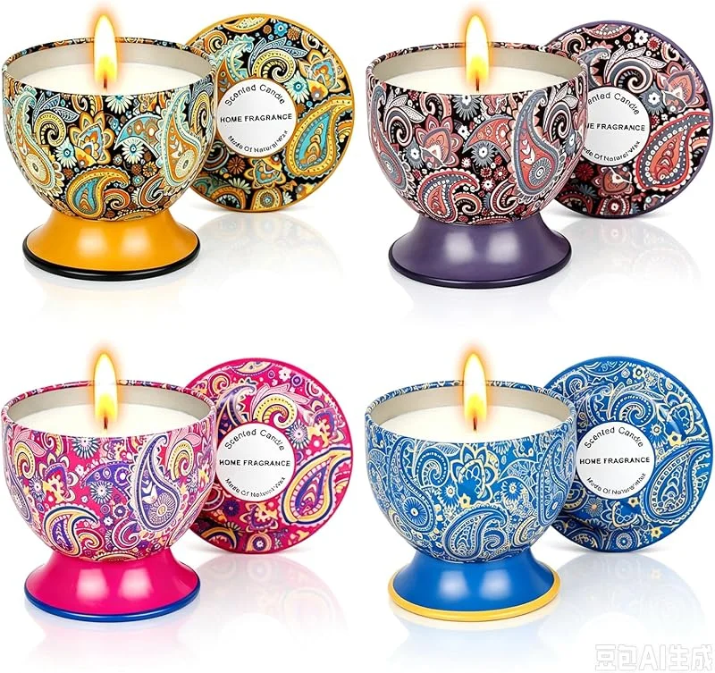 Hbzunt Juego de 4 velas perfumadas, regalo para mujeres — Cena a la luz de velas