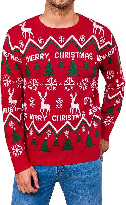 Visita la tienda de Gyabnw Gyabnw Jersey Navideño Hombre de Punto Manga Larga Cuello Redondo — Ropa Navidad