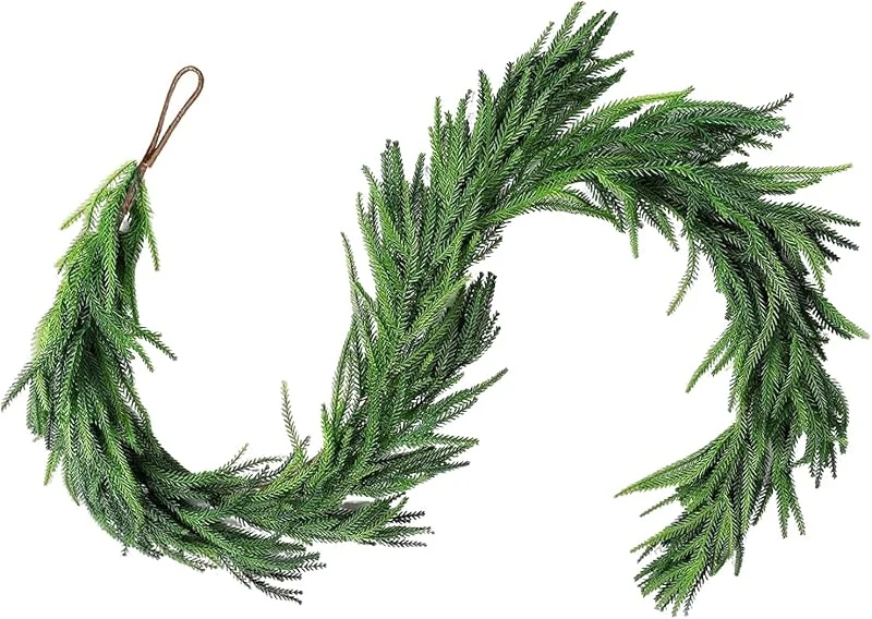 Ntwdby Artificial Guirnalda Navideña, 1, 8 m Guirnalda de Pino Verde, Guirnalda de Navidad, Guirnalda de Navidad Artificial de Cedro, para Escaleras, Chimenea, Puerta, Decoración de Interior, Exterior — Decoracion Navidad