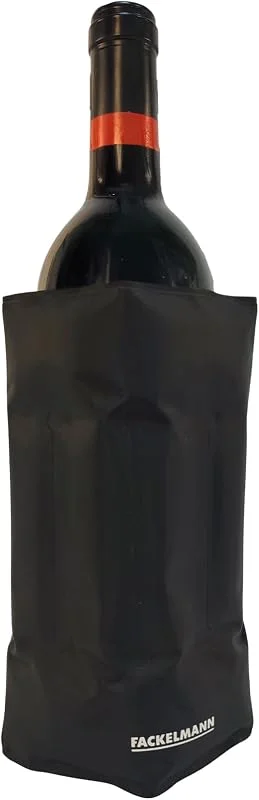 Visita la tienda de Fackelmann Fackelmann Funda Enfriadora de Botellas, Óptima para Botellas de Vino, Cava, Champán y Sidra, Collar Enfriador de Botellas con Tamaño Ajustable, 35x18cm, Color Gris, 1 ud. — Vino y mesa festiva
