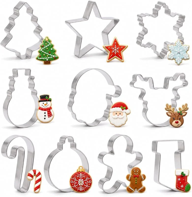 Keepatyart Juego de cortadores de galletas de Navidad de acero inoxidable — Hogar y cocina