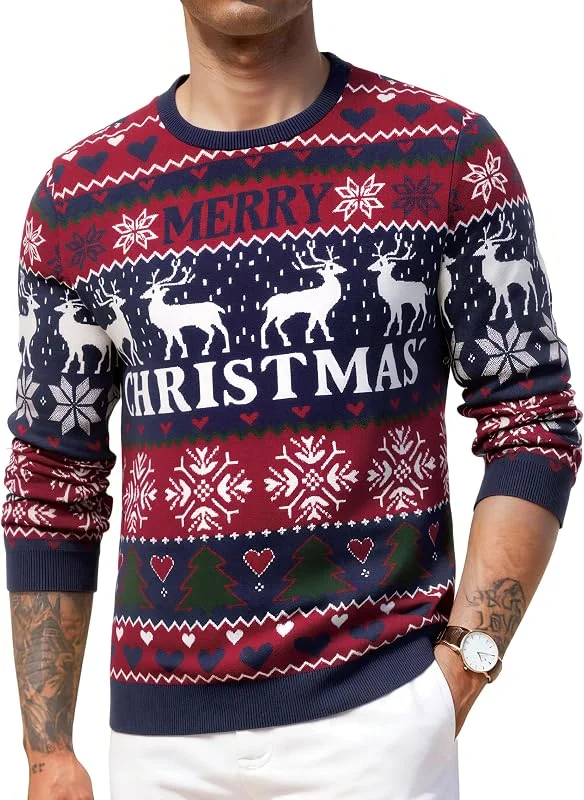 Visita la tienda de Crewhpo Jersey Navideño Hombre Suéter Navidad de Cuello Redondo Invierno — Ropa Navidad