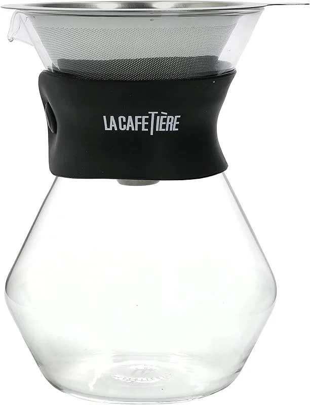 Visita la tienda de La Cafetière Juego de jarra de cristal y gotero para café La Cafetière, 3 tazas, en caja de regalo, Negro — Vino y mesa festiva
