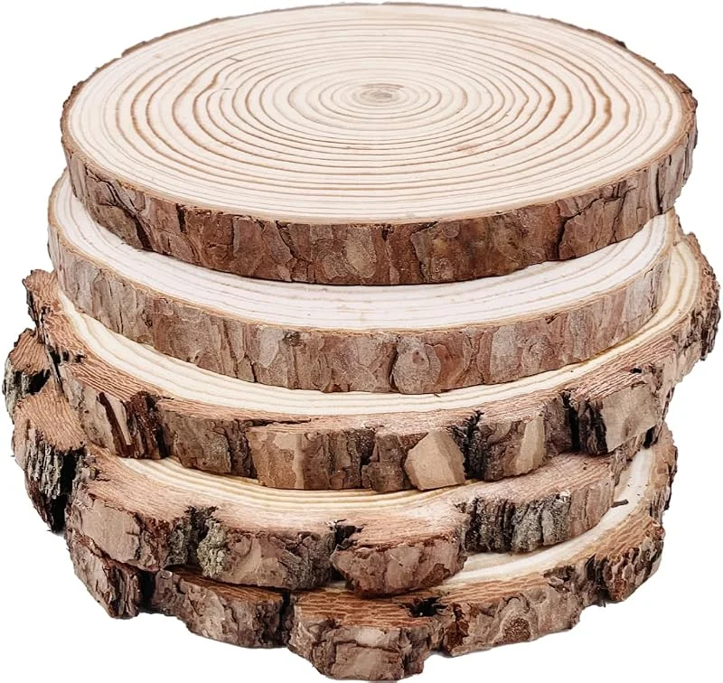 William Craft Rodajas de Madera Diámetro 18-20 cm 5pcs Troncos Madera Decoracion Apto para Pirograbador de Madera, Pintura, Navidad — Decoracion Navidad