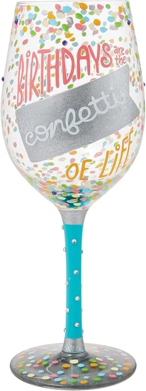 Enesco Lolita Birthdays are The Confetti - Copa de vino — Vino y mesa festiva