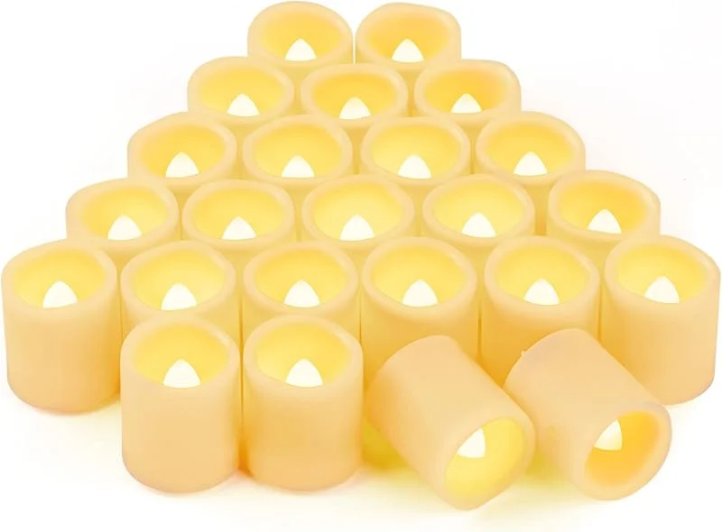 Visita la tienda de CANDLE IDEA 24 PCS 4.5cm velas de té LED parpadeantes a pilas sin llama - Blanco cálido - Para bodas, festival, fiesta, Halloween y decoración de Navidad — Cena a la luz de velas
