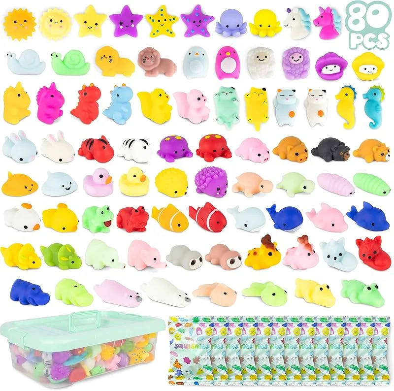Visita la tienda de BONNYCO BONNYCO Squishy Pack 80 Regalos Cumpleaños Niños Colegio, Juguetes Kawaii — Adviento y mesa