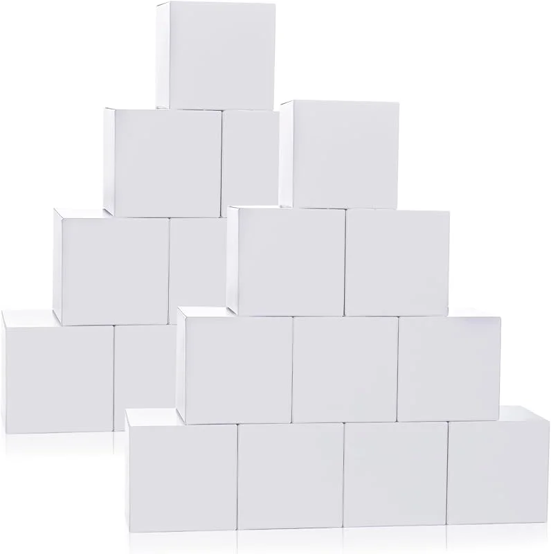 GXFCING 50 cajas de regalo blancas 7 x 7 x 7 cm pequeñas cajas de regalo — Envoltorio regalo