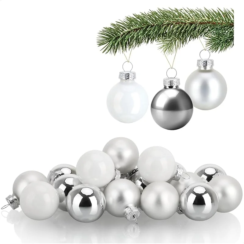 Visita la tienda de com-four COM-FOUR® 20x Mini Bolas de Cristal para árbol de Navidad, pequeñas Bolas — Decoracion Navidad