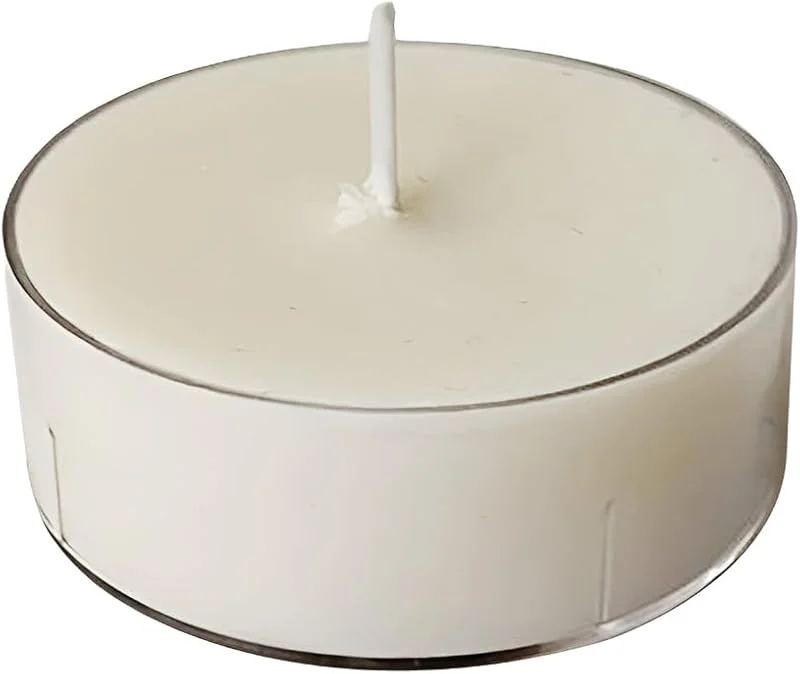 Cereria Di Giorgio Juego de 12 velas grandes con copa transparente – Cera vegetal color marfil – Duración 10 horas – Diámetro 5, 7 cm – Cereria Di Giorgio — Cena a la luz de velas