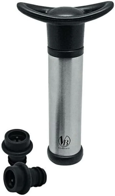 Visita la tienda de VB VIN BOUQUET Vin Bouquet FIC 003 - Bomba de Vacío Manual Acero Inoxidable con 2 Tapones de Vacío — Vino y mesa festiva