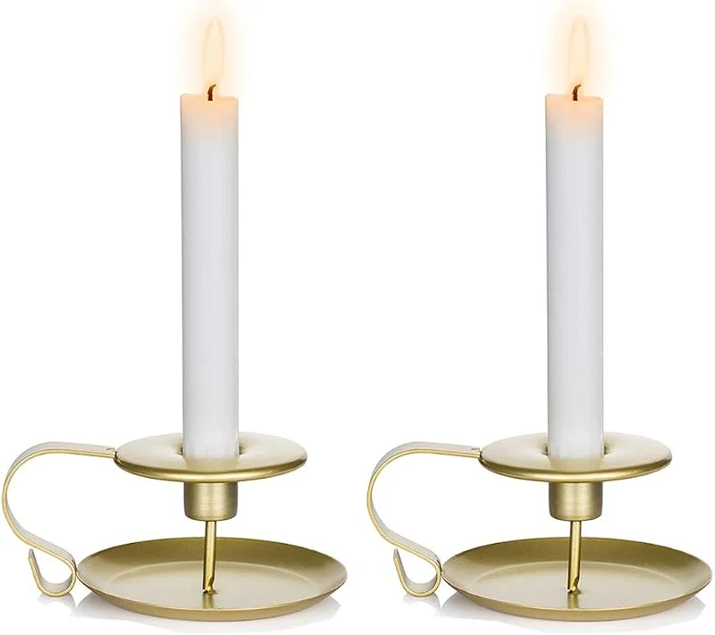 Visita la tienda de Nuptio Cónicos Candelabros con Candelabros, Candelabros de Mesa Dorados para la Ceremonia de la Fiesta Bodas, Soporte de Velas para la Exhibición Decoración del Comedor Navidad Halloween, 2 Piezas — Cena a la luz de velas