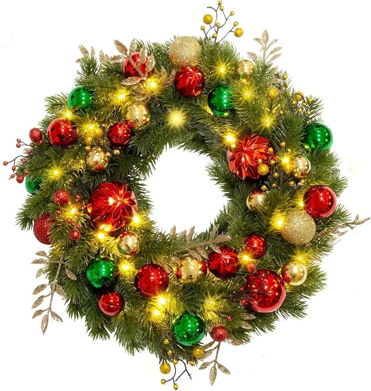 Visita la tienda de Avoalre Avoalre Corona Navidad 40 cm con 40 LED para Puerta, Pared y Ventana — Decoracion Navidad