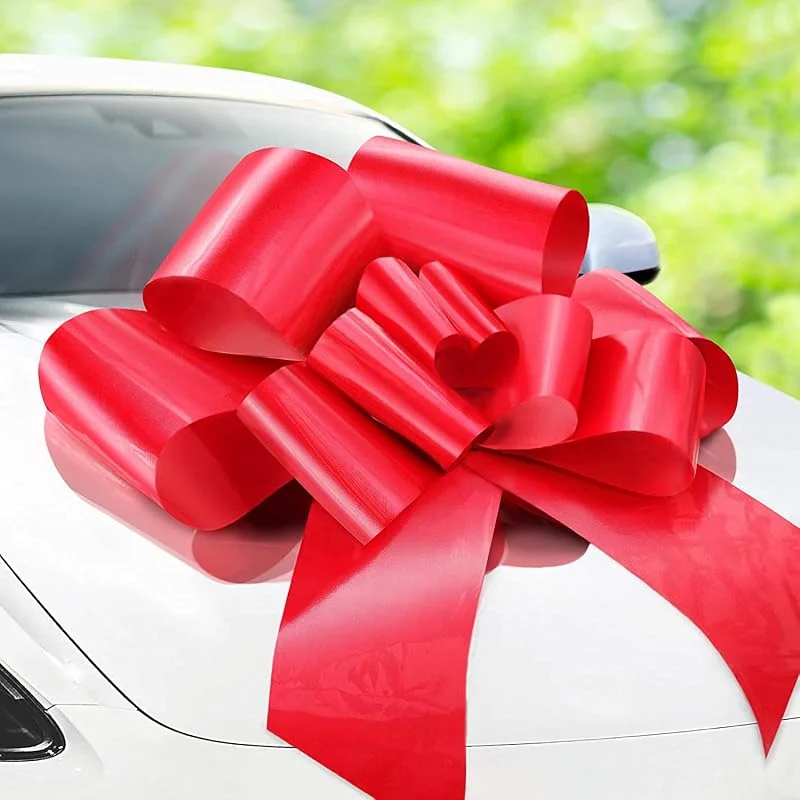 Zoe Deco - Lazo grande para coche - Rojo, 76 cm, 30 pulgadas - Lazo gigante para coche para cumpleaños, Navidad, recepción de boda, fiesta sorpresa - Envoltura de regalo grande — Envoltorio regalo