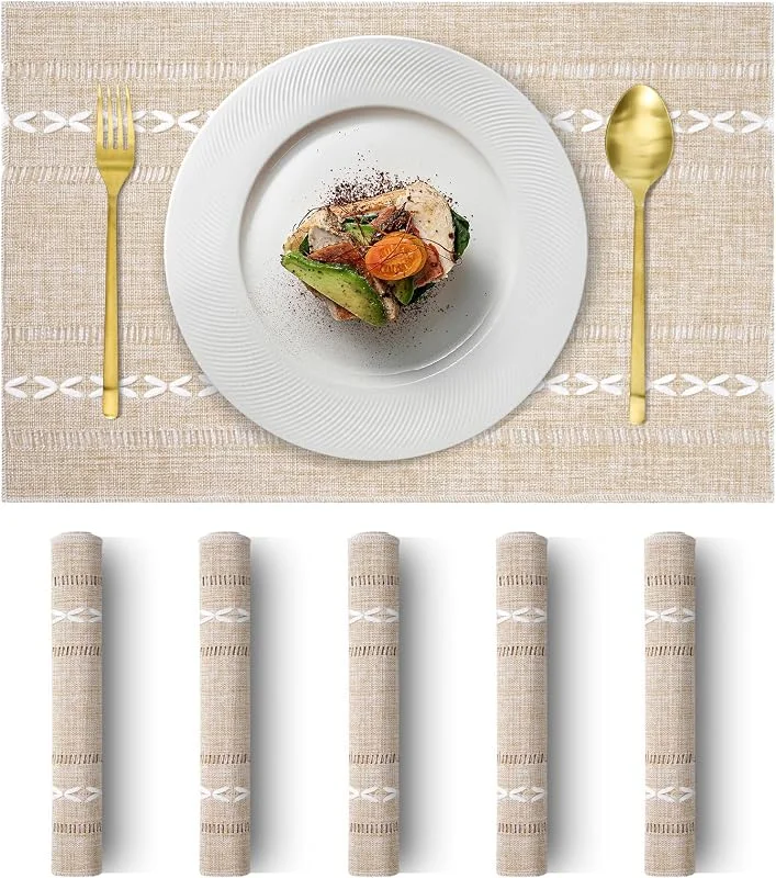 ZLLkeji Manteles Individuales Juego de 6, 4 Salvamanteles Individuales Lavables Antideslizante para Bodas en Granjas, Decoración de Mesas de Comedor, Cocina Casera Amarillo — Hogar y cocina