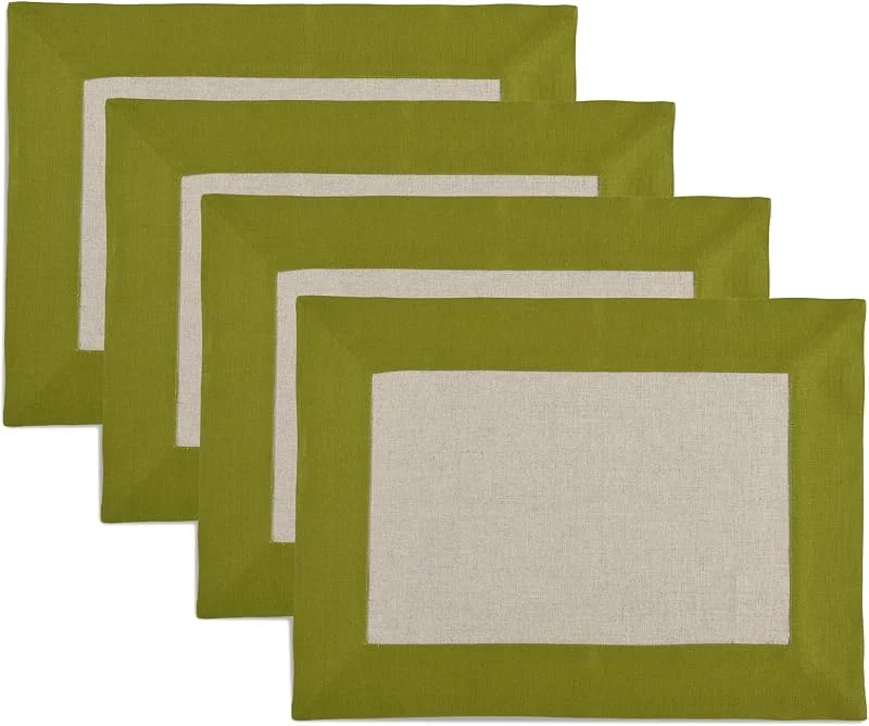Solino Home Manteles individuales 100% lino, 35, 5 x 48, 26 cm, aguacate y — Hogar y cocina