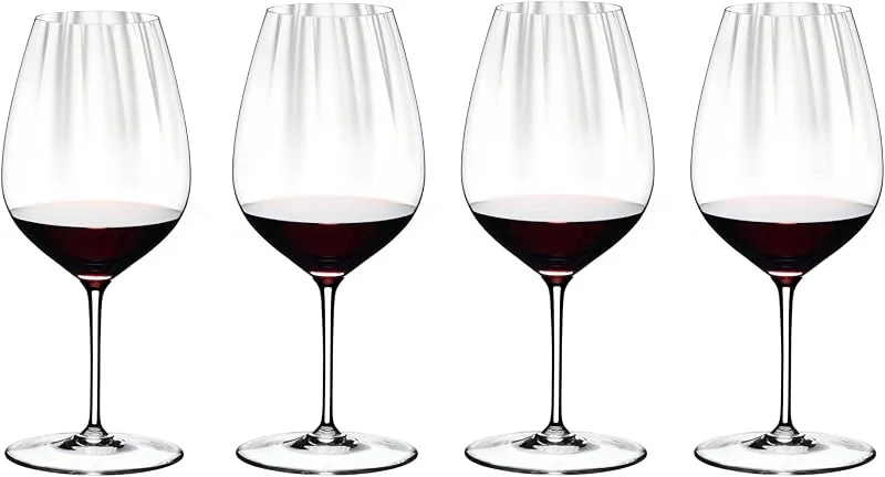 Riedel Performance Cabernet, Merlot - Juego de 4 copas de vino (cristal, fabricadas a máquina) — Vino y mesa festiva