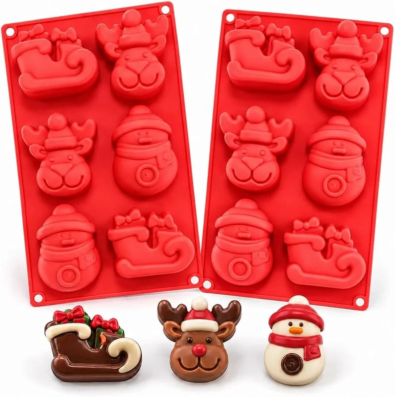 Visita la tienda de YXHZVON YXHZVON 2 Piezas Moldes de Silicona Navidad, Molde de Pastel Arbol Navidad, Molde de chocolate de Navidad, Molde para Hornear, Moldes para Bombones, Magdalenas, Cupcakes — Hogar y cocina
