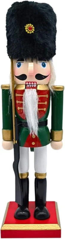 Larfraecy Soldado Cascanueces de Navidad Con Soporte 25.5cm de Madera, Verde - Adorno para Chimenea, Árbol y Decoración de Fiesta Navideña — Decoracion Navidad