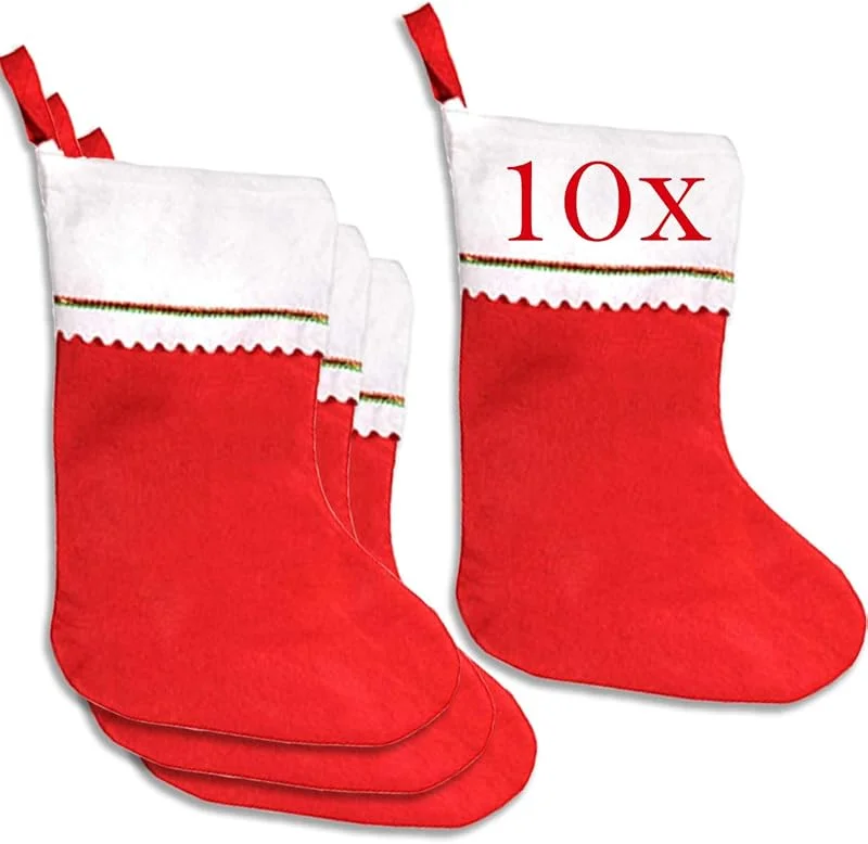 Visita la tienda de Jonami Jonami 10 Medias de Navidad Decoracion, Bolsa de Regalo para Navidad Papá Noel Decoración Navideña de Santa Claus Tradicionales Rojos y Blanco. Accesorios de Navidad para Regalos de Festividad — Decoracion Navidad