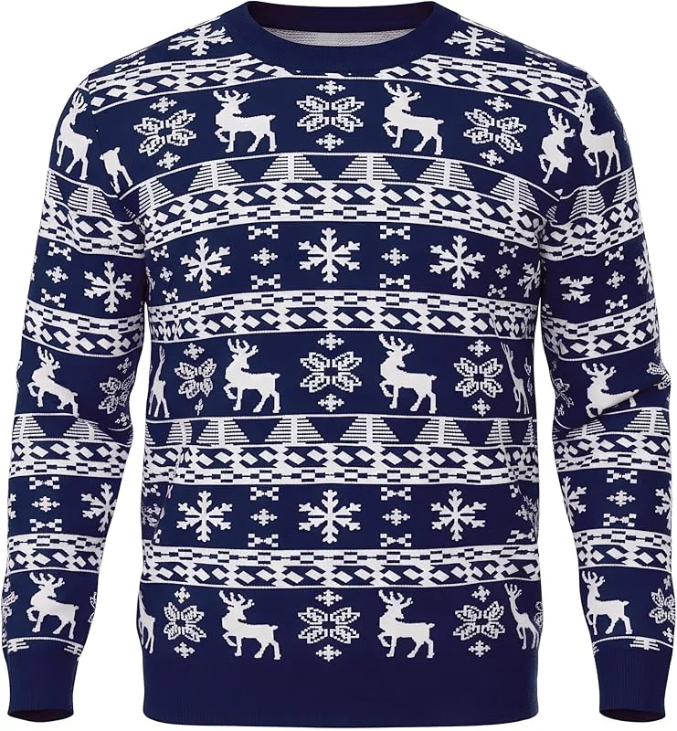 Visita la tienda de Litherday Litherday Jersey de Navidad para Hombre Ugly Christmas Sweater Divertido Jersey de Navidad Cuello Redondo Jerseys de Punto con Copo de Nieve para Navidad Fiesta — Ropa Navidad