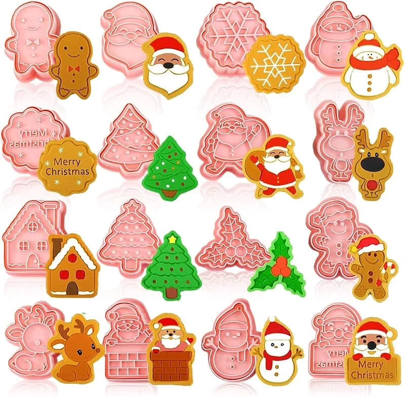 Visita la tienda de O-Kinee Moldes Galletas Navidad 16 piezas, Cortadores de Galletas de Navidad 3D, Navidad Cookie Cutter Plástico, Juego de Cortadores de Galletas para Repostería, Fondant, Cookie, Fondant, Chocolates — Hogar y cocina