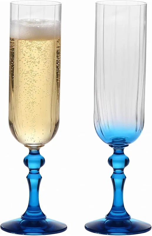 Visita la tienda de Krosno KROSNO Copas de Champán Juego de 2, 220 ml, Colección Bubble — Vino y mesa festiva
