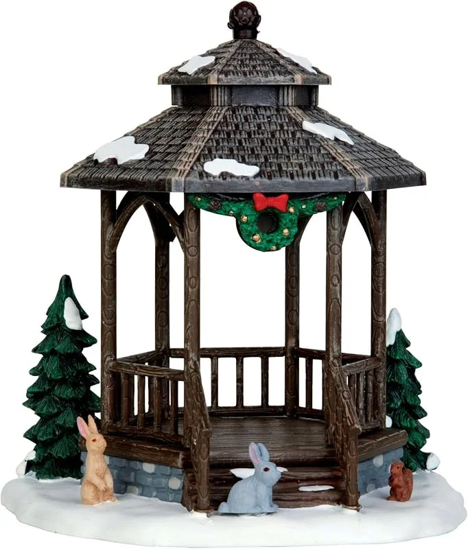 Lemax 43084 - Cenador de Invierno con diseño de Pueblo navideño — Decoracion Navidad