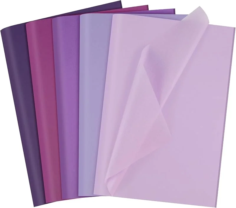 woric 60 hojas de papel de seda morado para envolver regalos — Envoltorio regalo