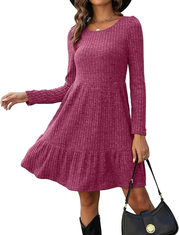 Visita la tienda de Zetieny Vestidos para Mujer Suéter de Punto de Manga Larga Casual A-Line — Ropa Navidad