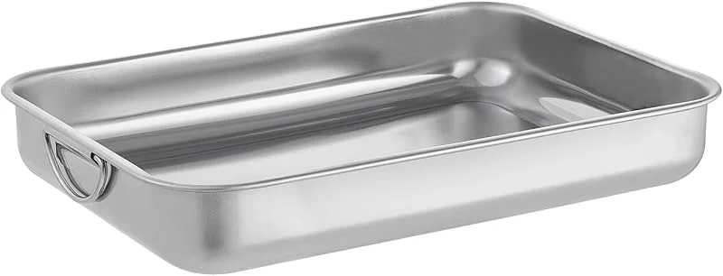 FLOVIA COOK BY NATURE Bandeja para Hornear 35cm Juego de sartenes rectangulares de acero inoxidable para horno con asas — Hogar y cocina