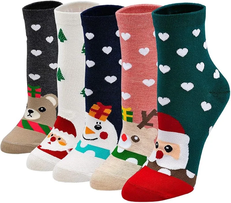 Visita la tienda de ZFSOCK Calcetines Divertidos Mujer Algodón: Patrón de Animados Animal Fantasía Tobilleros Cortos Coloridos Clásico Dibujos Perro Gato Navidad Año Nuevo Cumpleaños 5 Pares EU 35-42 — Decoracion Navidad