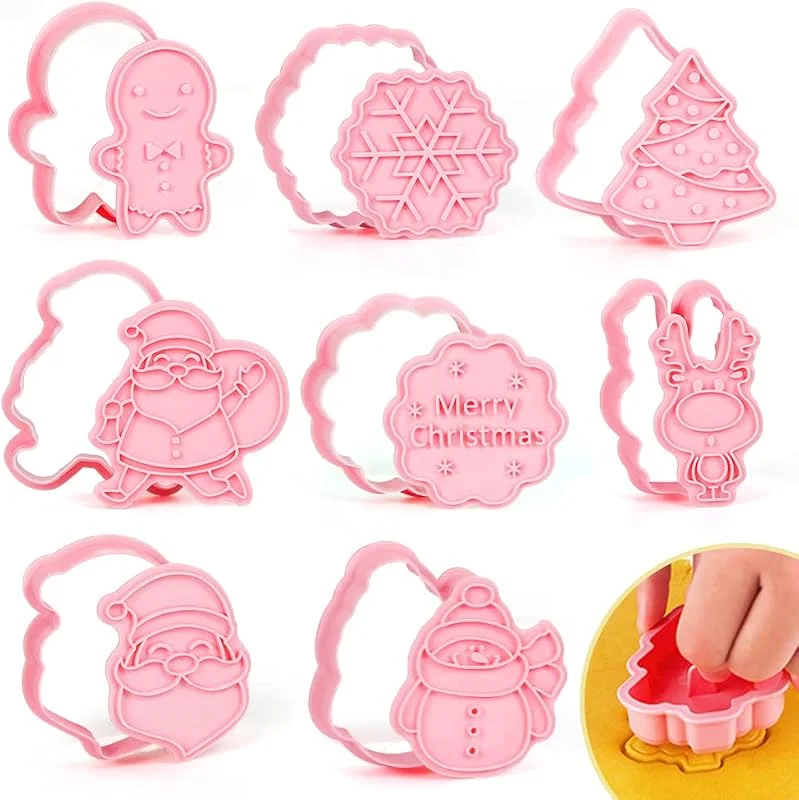 Bluelves Navidad Moldes para Galletas, 8 piezas Cortadores de Galletas de Navidad, Moldes Galletas Niños, Arbol de Navidad, Alce, Santa Claus, Copo de Nieve, Muñeco de Nieve — Hogar y cocina