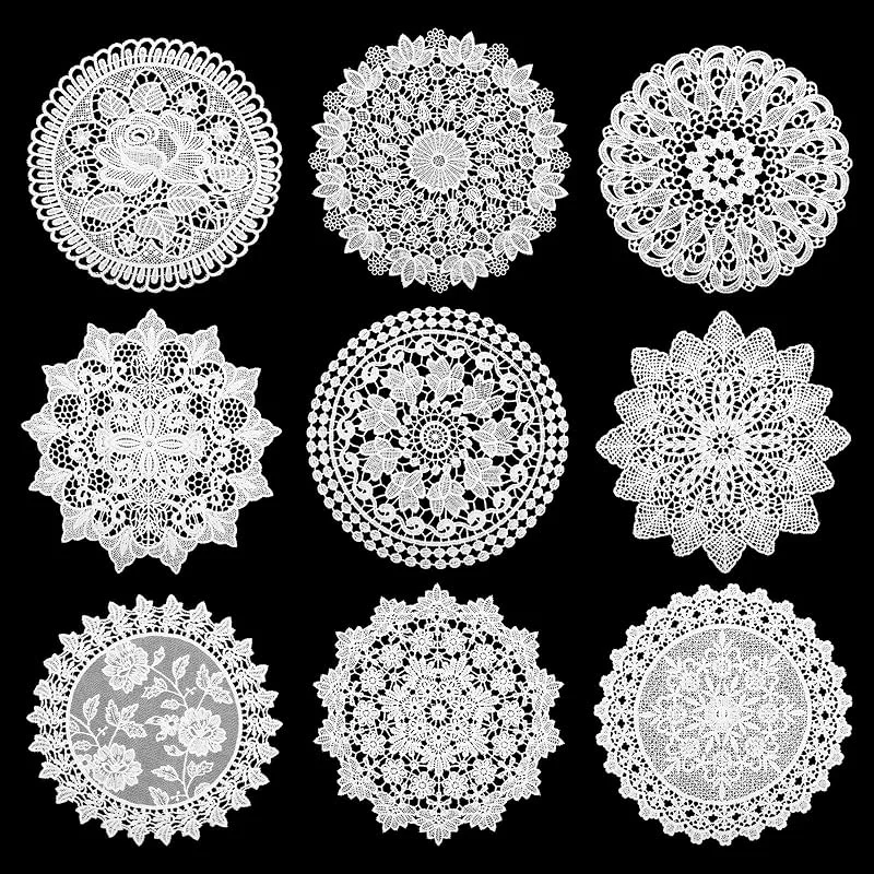 Visita la tienda de comfoyar comfoyar 18 Piezas 15 cm Manteles de Encaje Blanco para Mesa, Posavasos Vintage de Ganchillo, Manteles Individuales Redondos Rústicos Hechos a Mano para Boda Fiesta Cocinas y Comedores Decoración — Hogar y cocina