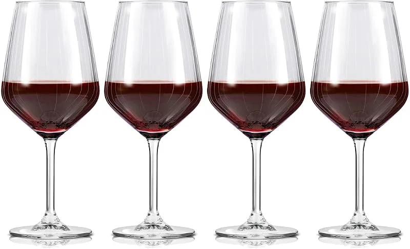 alpina Copas de Vino Tinto - Copas Vino 4 Piezas - Copa Vino 50cl - Regalo Cumpleaños - Regalos Originales Para Mujer y Parejas - Transparante - Vidrio — Vino y mesa festiva
