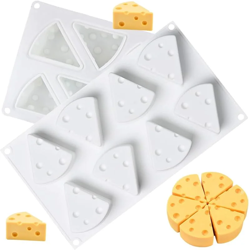 HGSHUO Moldes de Silicona Queso Molde de Pastel 3D Molde para Hornear Molde de Silicona Moldes para Tartas Chocolate Moldes de Repostería Mousse Jabón Ramadan Navidad 2 Piezas — Hogar y cocina