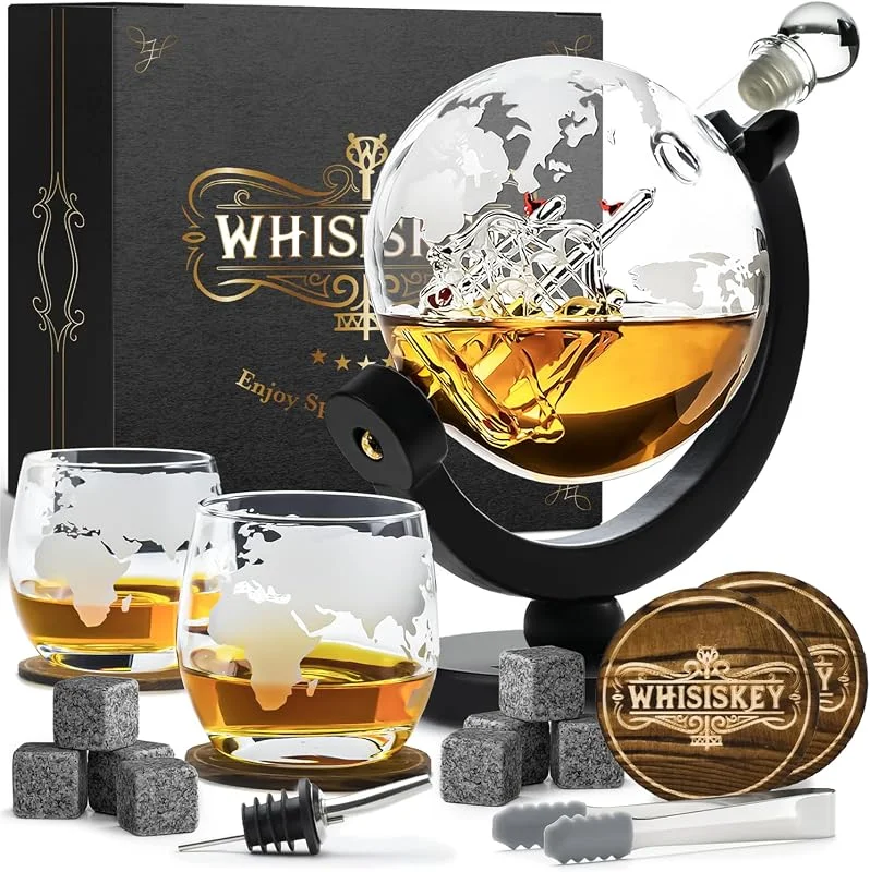 Visita la tienda de Whisiskey WHISISKEY Decantador de Whisky - Jarra de Whisky 900ml - Set de Regalo — Vino y mesa festiva