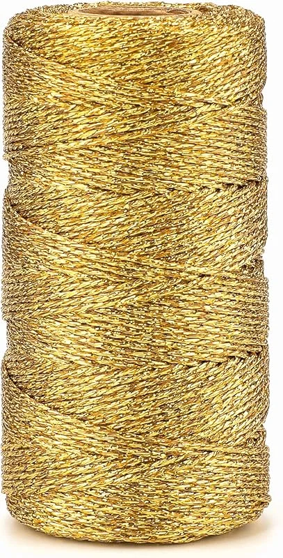 Visita la tienda de G2PLUS G2PLUS 100m Cordon Dorado, Cordón Metálico, 1.5mm Cuerda de Hilo de Navidad — Envoltorio regalo