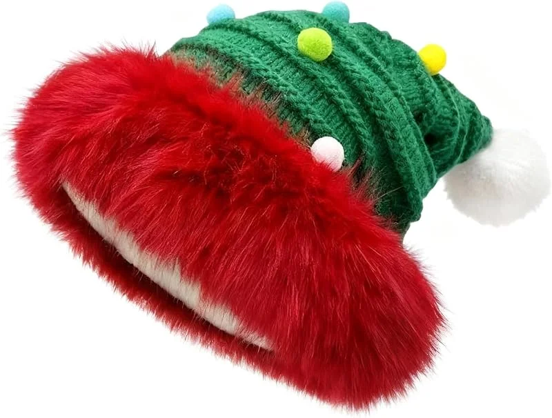 TAGVO Gorro Navidad Adulto, Sombrero Navideño Peluche de Lujo Gorro Santa Claus Sombreros Navideño Invierno Sombrero de Papá Noel para Fiesta Festiva de Año Nuevo — Ropa Navidad