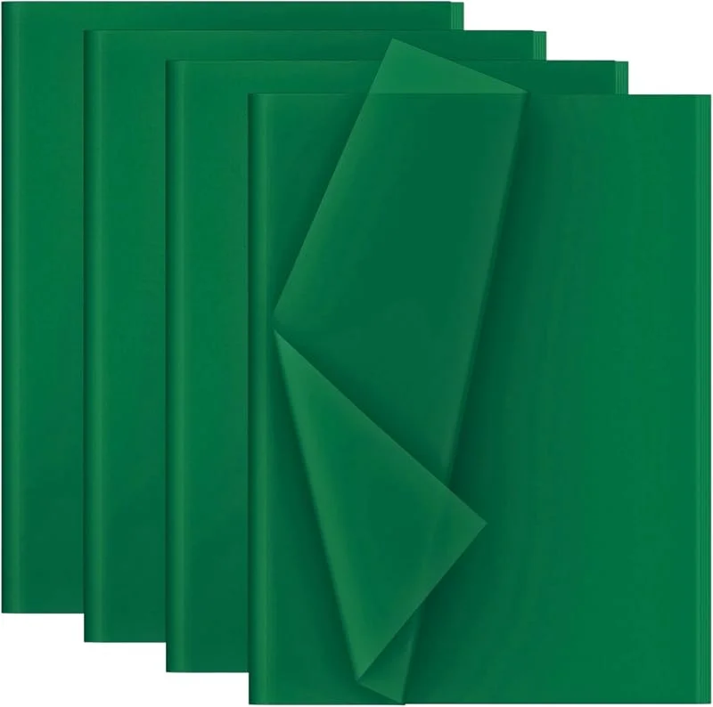 Artmaxx Papel de seda verde oscuro, 50 x 70 cm, 30 hojas, papel de seda de calidad para manualidades, envoltura de regalos, proyectos de bricolaje, ideal para decoraciones de fiestas, arte y manualidades de — Envoltorio regalo