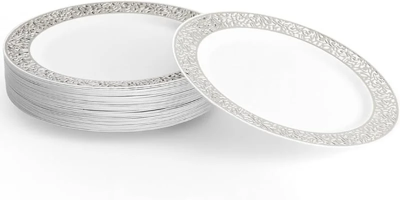 Visita la tienda de MATANA MATANA 20 Platos de Plástico Blanco Premium con Borde Plateado, 26cm - Elegantes, Resistentes y Reutilizables - Bodas, Cumpleaños, Barbacoas, Navidad, Fiestas — Adviento y mesa