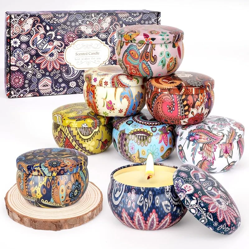 KIYTARBOO Velas Perfumadas para Mujer, 8 Piezas Velas Aromáticas Juego — Cena a la luz de velas