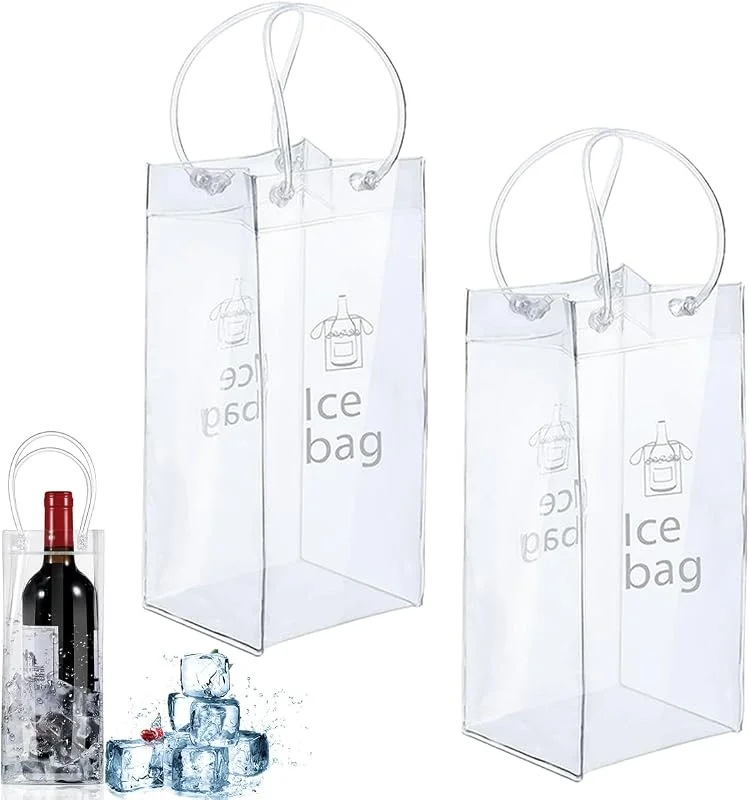 TESSTSY Bolsas Para Hielo, 2 Piezas Ice Bag, Bolsa Vino Hielo de Fugas de PVC — Vino y mesa festiva