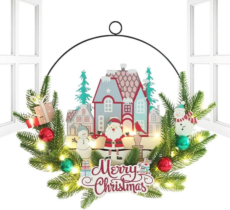Generisch Coronas de Navidad para la puerta de entrada de metal artificial — Decoracion Navidad