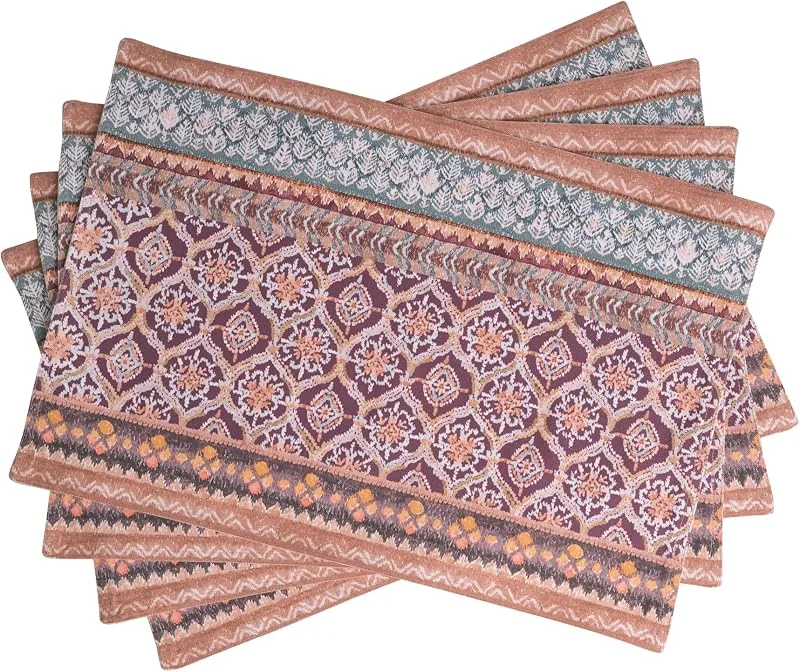 Maison d' Hermine Maison d'Hermine Fair Isle Juego de 4 manteles Individuales 100% algodón para la Mesa de Comedor, Cocina, Boda, La Vida Cotidiana, Cenas, Acción de Gracias, Navidad (33 CM x 48 CM), Día Madre — Hogar y cocina