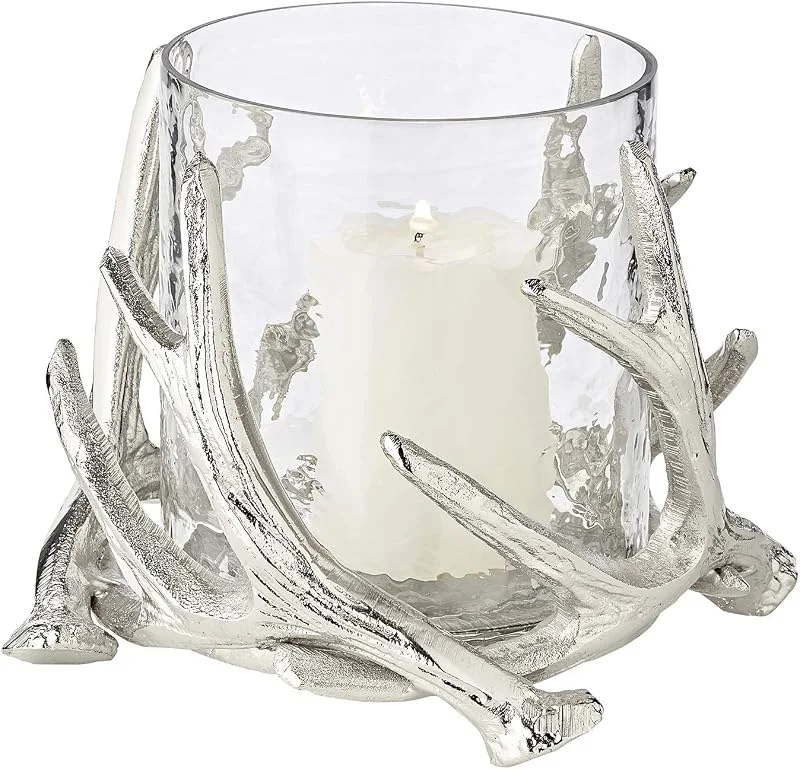 Visita la tienda de EDZARD EDZARD Portavelas de cristal Kingston (H 15 cm, Ø 17 cm), astas, sin base — Adviento y mesa