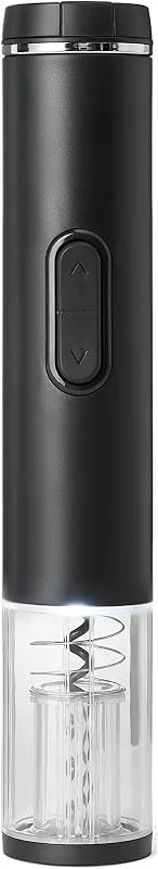 Visita la tienda de Amazon Basics Amazon Basics - Abridor de vino eléctrico inalámbrico con cortador de aluminio, funciona con pilas, negro, 54 x 48 x 270 mm (L x An x Al) — Vino y mesa festiva
