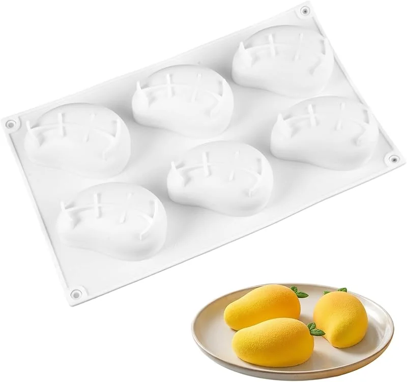EXIN DEHCEN Molde de Mango de 6 Cavidades, Molde de Mousse de Mango de Silicona — Hogar y cocina
