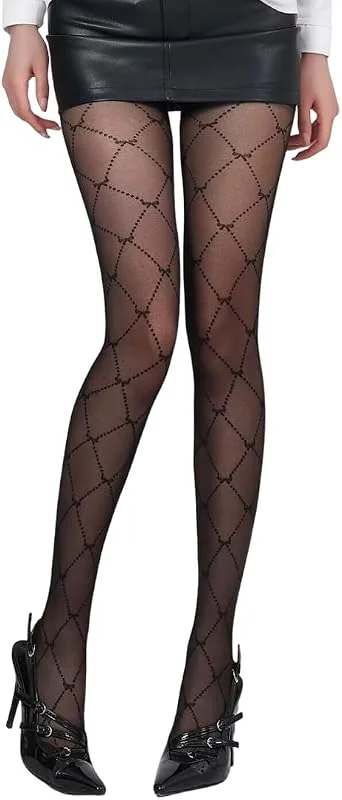 QEXUJOW Medias para mujer, Medias negras de verano con lazo de diamantes — Ropa Navidad