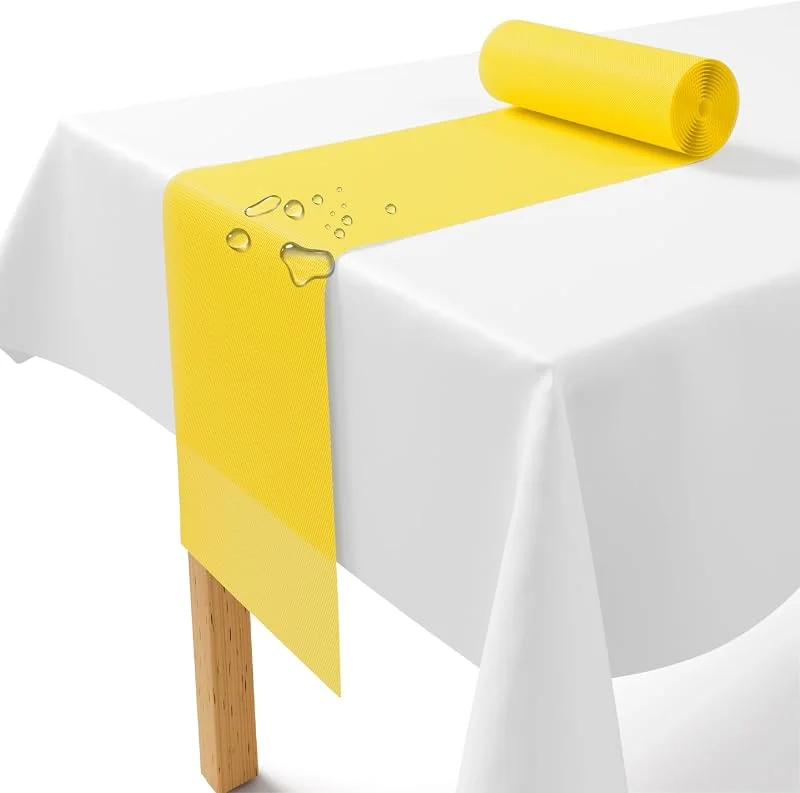 LILENO HOME Camino de mesa de vellón amarillo [30 cm x 25 m] - Banda de mesa desechable como elegante camino de mesa decoración de mesa para bodas, comuniones, bautizos, cumpleaños, Navidad y fiestas de mesa de — Hogar y cocina